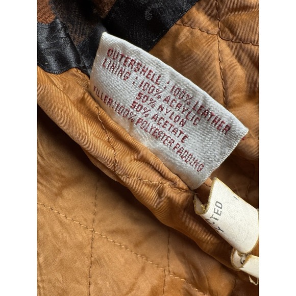Vintage Paris Sport Club Brown Leather Barn Jacket Mens Small Chore Western Y2K - Picture 4 of 12
